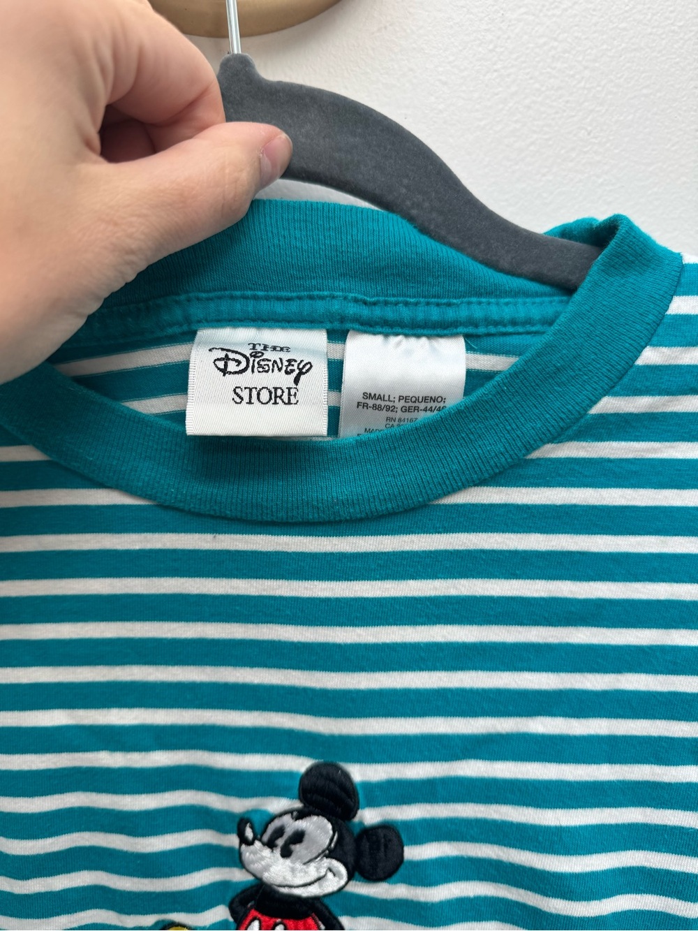 Vintage Mickey Striped Teal T-Shirt - Picture 3 of 4